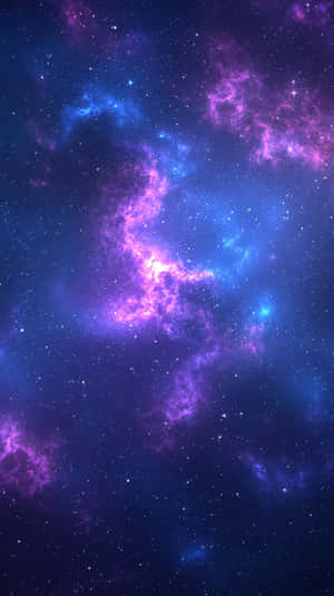 Glowing Blue And Purple Nebula With Stars - Cosmic Celestial Beauty In Deep Space Wallpaper