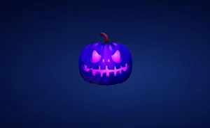 Glowing Blue Jack O Lantern Wallpaper