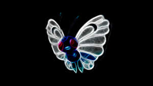 Glowing Butterfree Black Art Wallpaper