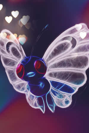Glowing Butterfree Phone Wallpaper