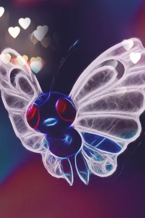 Glowing Butterfree Phone Wallpaper