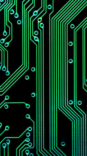 Glowing Circuit Board Pattern Wallpaper