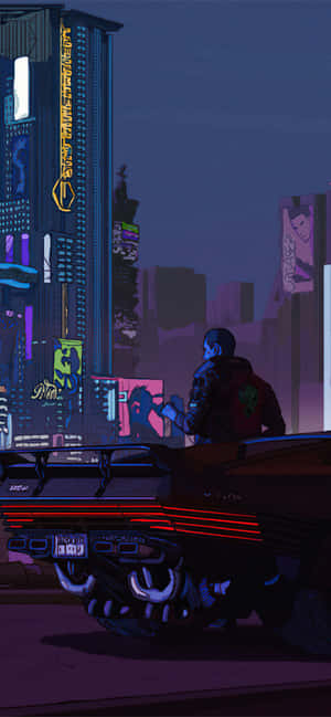 Glowing Cyberpunk Aesthetics Wallpaper