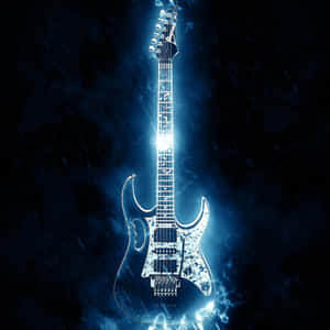 Glowing Electric Guitar Wallpaper