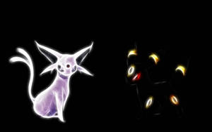 Glowing Espeon And Umbreon Wallpaper