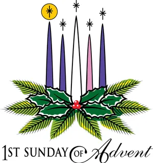 Glowing First Sunday Of Advent Candle Wallpaper