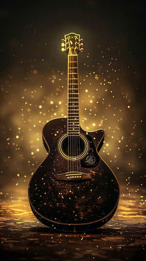 Glowing Guitar Sparkles H D Wallpaper