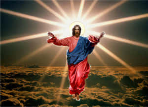 Glowing Halo Of Jesus In Heaven Wallpaper