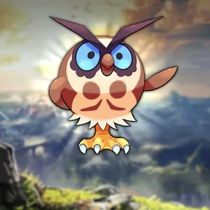 Glowing Image Of Hoothoot With Mountains Wallpaper