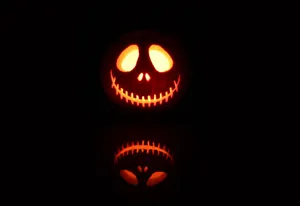 Glowing Jack O Lantern Reflection Wallpaper