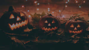 Glowing_ Jack_ O_ Lanterns_ Halloween_ Night Wallpaper