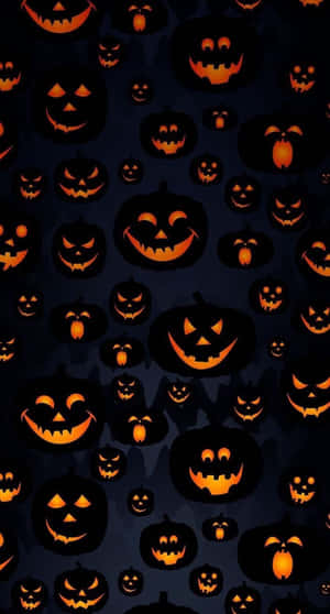 Glowing Jack O Lanterns Pattern Wallpaper