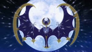 Glowing Lunala With Moon Wallpaper