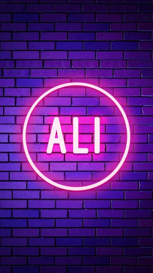Glowing Neon Ali Name Wallpaper