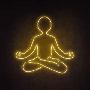Glowing Neon Buddha Meditation Wallpaper