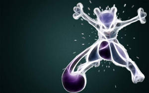 Glowing Neon Mewtwo Wallpaper