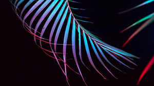 Glowing Neon Plants Illuminating The Dark Room Wallpaper