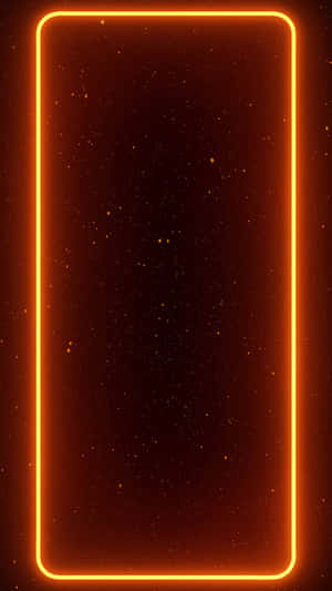 Glowing Orange Neon Frame Wallpaper