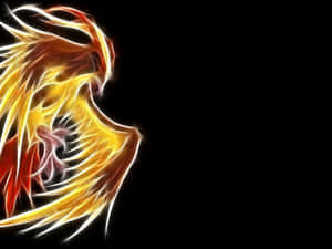 Glowing Pidgeotto On Black Backdrop Wallpaper