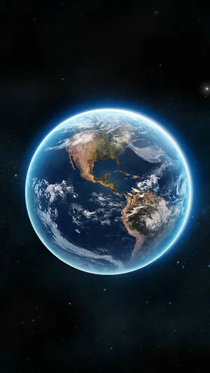 Glowing Planet Earth Wallpaper