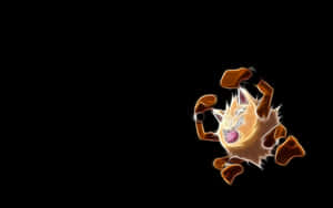 Glowing Primeape Illustration On Black Background Wallpaper