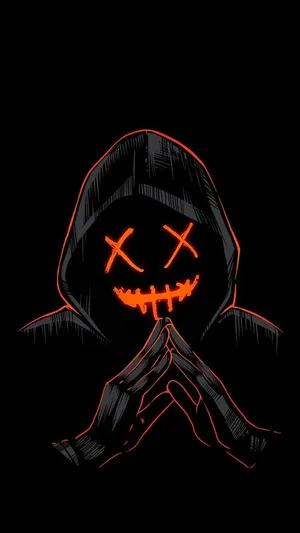 Glowing Pumpkin Head Hoodie Art Wallpaper