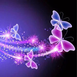 Glowing Purple Butterfly Wallpaper