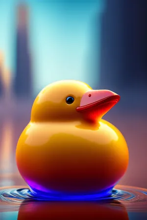 Glowing Rubber Duck Illuminated Wallpaper