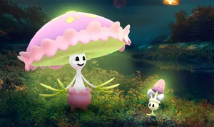 Glowing Shiinotic And Morelull Wallpaper