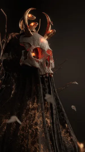 Glowing_ Skull_ Fantasy_ Figure Wallpaper