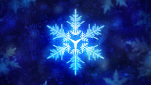 Glowing Snowflake Winter Backdrop Wallpaper