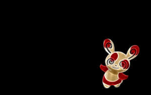 Glowing Spinda On Black Background Wallpaper