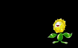 Glowing Sunflora On Black Background Wallpaper