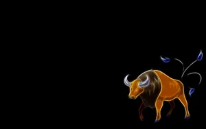 Glowing Tauros On Black Background Wallpaper