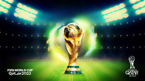 Glowing Trophy Fifa World Cup 2022 Wallpaper