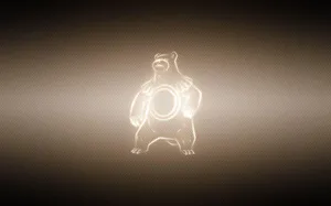 Glowing Ursaring Dark Background Wallpaper