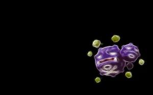 Glowing Weezing On Black Background Wallpaper