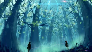 Go On An Adventure In Anime Forest. Wallpaper