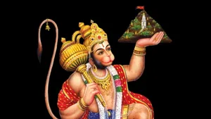 God Hanuman With Medicine Mountain Wallpaper