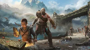 God_of_ War_ Ragnarok_ Epic_ Battle_ Scene Wallpaper