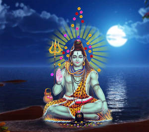 God Shiva By The Ocean Wallpaper
