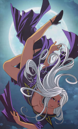 Goddess Urd From Ah My Goddess Showcasing Her Power Wallpaper