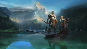 Godof War Ragnarok Boat Journey Wallpaper