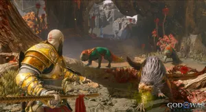 Godof War Ragnarok Kratosand Mythical Beasts Wallpaper