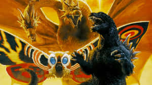 Godzilla 2000 Rampaging Through The City Wallpaper