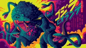 Godzilla And Biollante Face-off In An Epic Battle Wallpaper