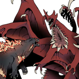 Godzilla And Destoroyah In An Epic Battle Wallpaper