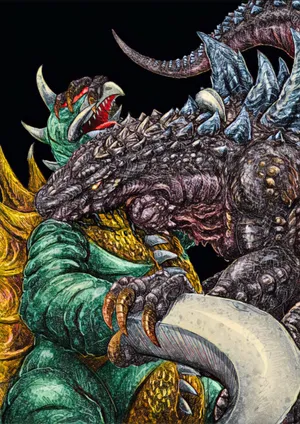 Godzilla And Gigan's Epic Battle Wallpaper