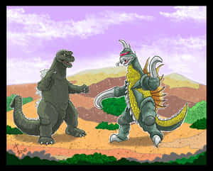 Godzilla And Gigan's Epic Battle Wallpaper