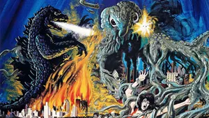 Godzilla And Hedorah Face Off In An Epic Battle Wallpaper